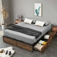 thumbnail image 1 of Gymax Cadre de Lit Plateforme Industriel Complet avec 4 Tiroirs, Rangement, Base de Matelas, 1 of 9