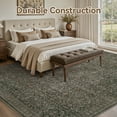 thumbnail image 4 of SIXHOME 5'x7' Vintage Distressed Area Rug Soft Washable Non-Slip Carpet American Classic Retro Rug with Geometric Rugs for Living Room Bedroom Neutral Home Decor Green, 4 of 9
