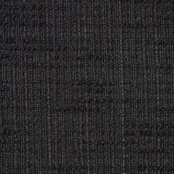 Textured Tweed Knit Fabric, 265GSM Heavy Weight Textile, 160CM Wide Polyester Cotton Blend, Black, Double-Sided for DIY Coat, Skirt, Dress, Blazer & Home Decor