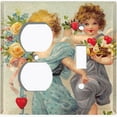 thumbnail image 4 of Metal Light Switch Plate Outlet Cover Romantic Floral Angel Cupid Girls AGL007, 4 of 13