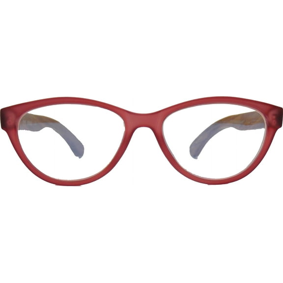 EYEGEMS  Blue Light Blocking Computer Reading Glasses Eco Friendly Sustainable  1.50 Walnut Wood Red 6211