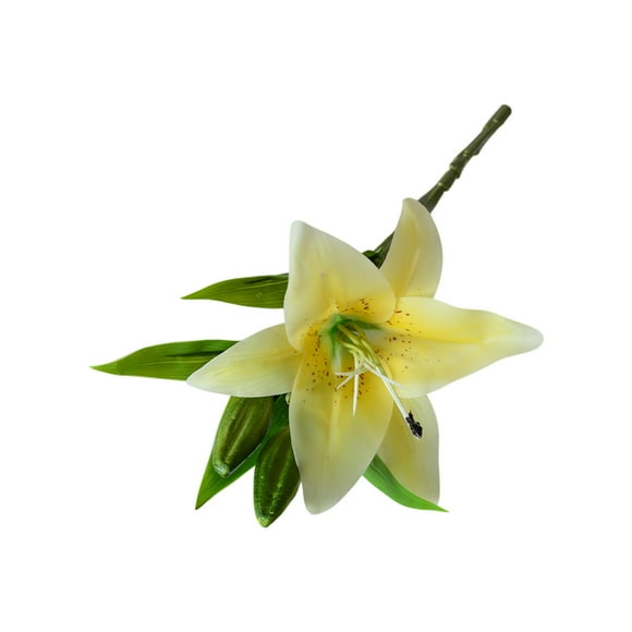yulier Fleurs de Lys Artificielles Fleurs en Soie Lys avec Tiges, Fausses Fleurs Lys en Plastique pour Mariage de Printemps Fête Intérieur Maison Bureau Vase Table Centres de Table, Jaune
