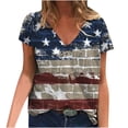 thumbnail image 2 of Lilgiuy Women's Casual T-shirt Star Printed V-Neck Blouse Short Sleeve Pullover Tops, 2 of 4