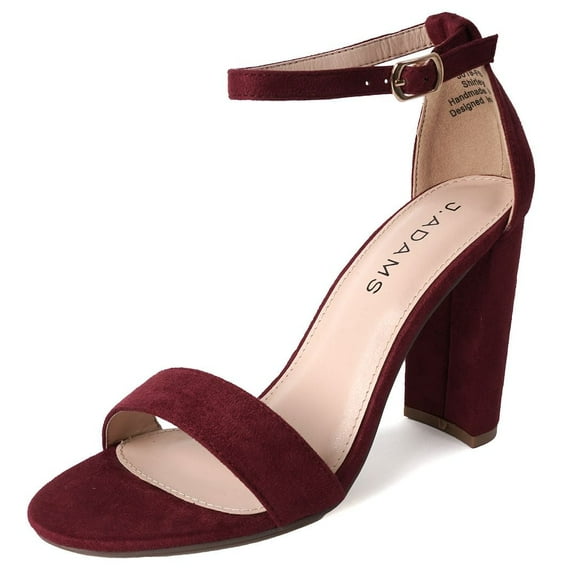 J. Adams Shirley High Silver Comfortable Heels for Women | Open Toe Ankle Strap Block Sandal