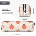 thumbnail image 3 of Cauagu Orange Peach Print Leather Pencil Pen Case - Stationery Bag Portable Stationery Bag Big Capacity Pencil Pouch Cosmetic Organizer Bag for Men & Women, 3 of 7