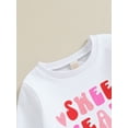 thumbnail image 6 of Elippeo Toddler Girls Valentine's Day Sets 6M 12M 18M 24M 3Y 4Y Long Sleeve Letter Print Sweatshirt Heart Print Pants Sets, 6 of 10