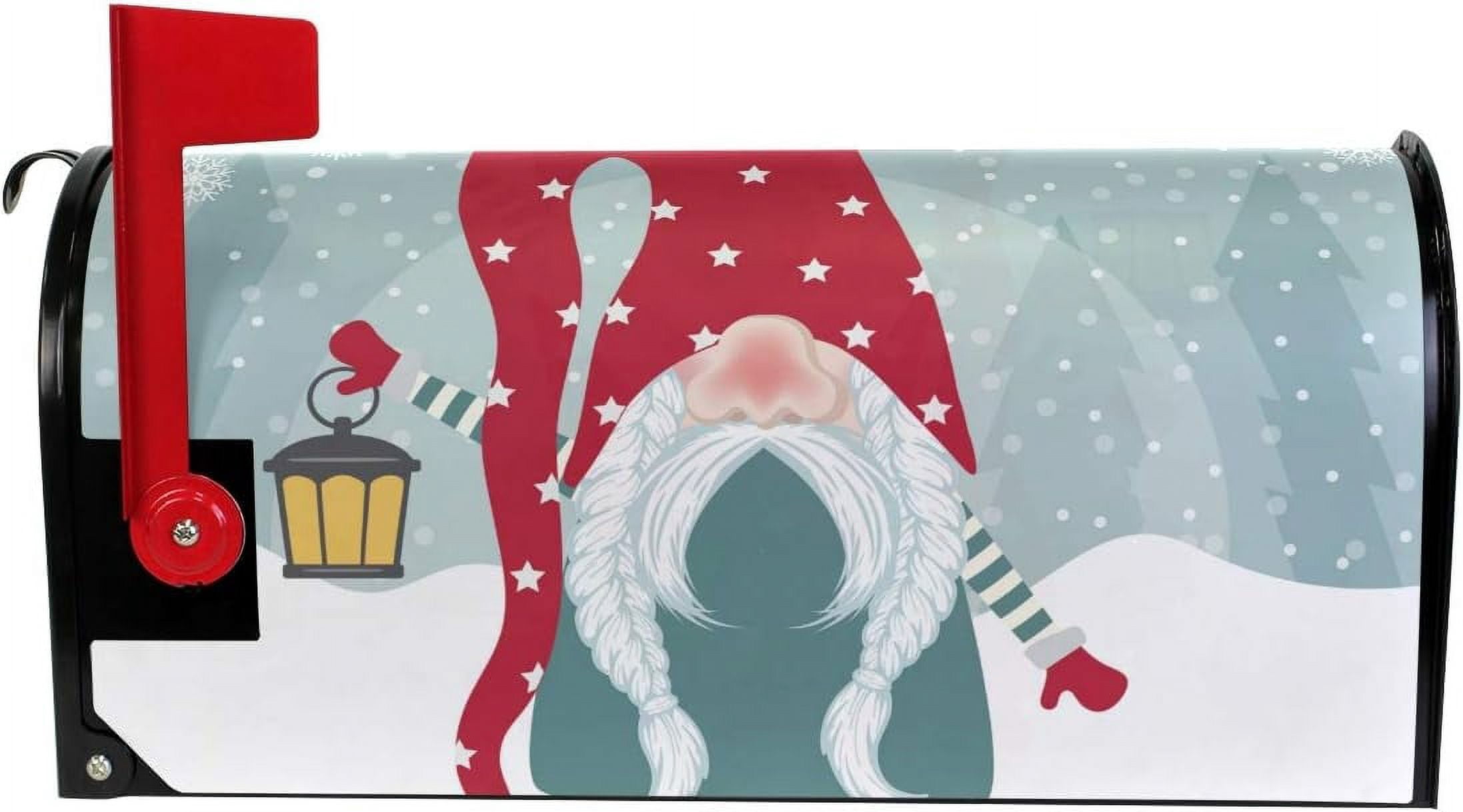 Christmas Gome and His Lantern Magnetic Mailbox Cover for Standard Mailboxes