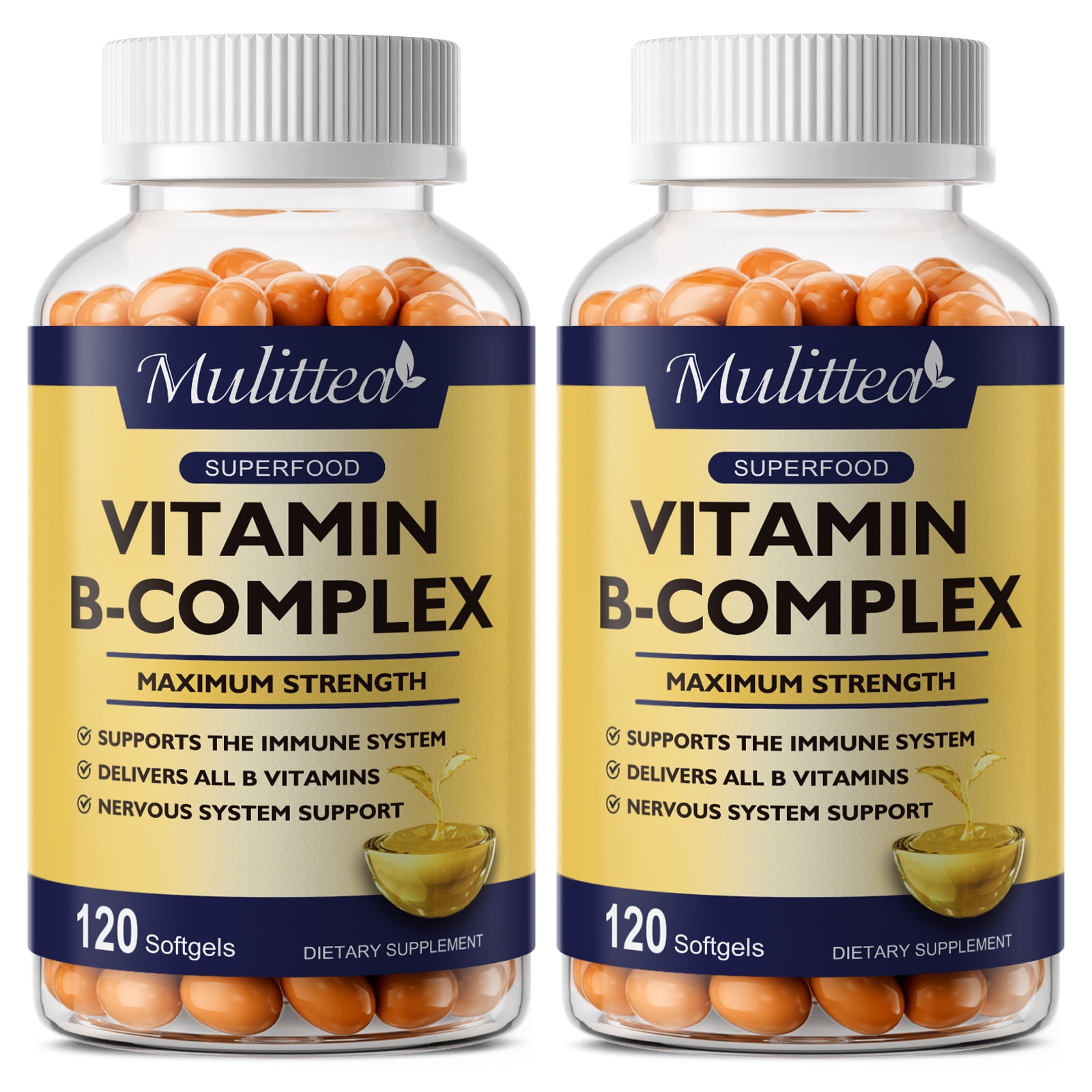 Vitamin B Complex Capsules- B Vitamins Including B12, B2, B6, Folic Acid - Vitamin B Supplement - Support Healthy Energy Metabolism - 240 Vegetarian Capsules