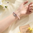 thumbnail image 4 of Pulsera MIXJOY con piedras de jaspe de cebra rosa para 22 cumpleaños, 4 of 7