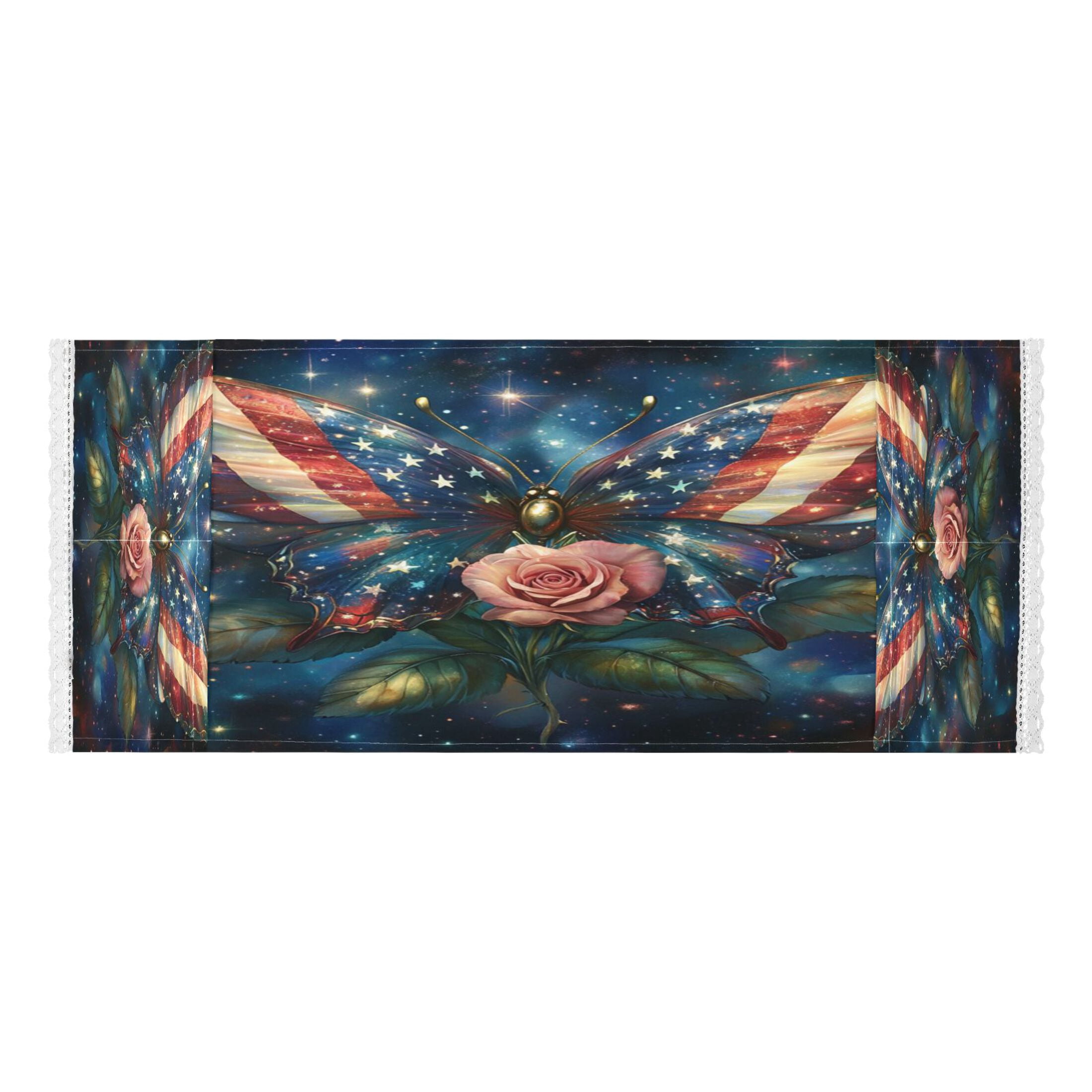 WOBOGO American Flag Butterfly Washing Machine Cloth Dryer Refrigerator Top Cover Protective Non-Slip Mat For Kitchen Laundry