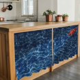 thumbnail image 6 of Navy Blue Ocean Waves Tier Curtains 24 Inch Length, Red Boat Coastal Cafe Short Curtains for Bathroom Over Sink, Small Kitchen Curtain Light Filtering Tiered Drapes 2 Panels 27.5"Wx24"L, 6 of 8