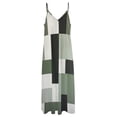 thumbnail image 6 of Geometric Abstract Art Black Green Grey Sleeveless Suspender Dress Summer Fashion Casual Long Dress, 6 of 9