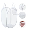 thumbnail image 4 of Unique Bargains 1 Pc 40L Folding Laundry Basket Durable Folding Laundry Hamper for Bathroom 18.90"x11.81" White, 4 of 6