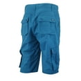 thumbnail image 3 of Men's Relaxed Fit Cotton Zip Fly Cargo Shorts Multi Button Flap Pockets(Denim, 32), 3 of 3