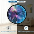 thumbnail image 5 of Voice Activated Clock with Glow Light 12 Inch Large Silent Wall Clock Battery Operated for Home Decor Nebula, 5 of 8
