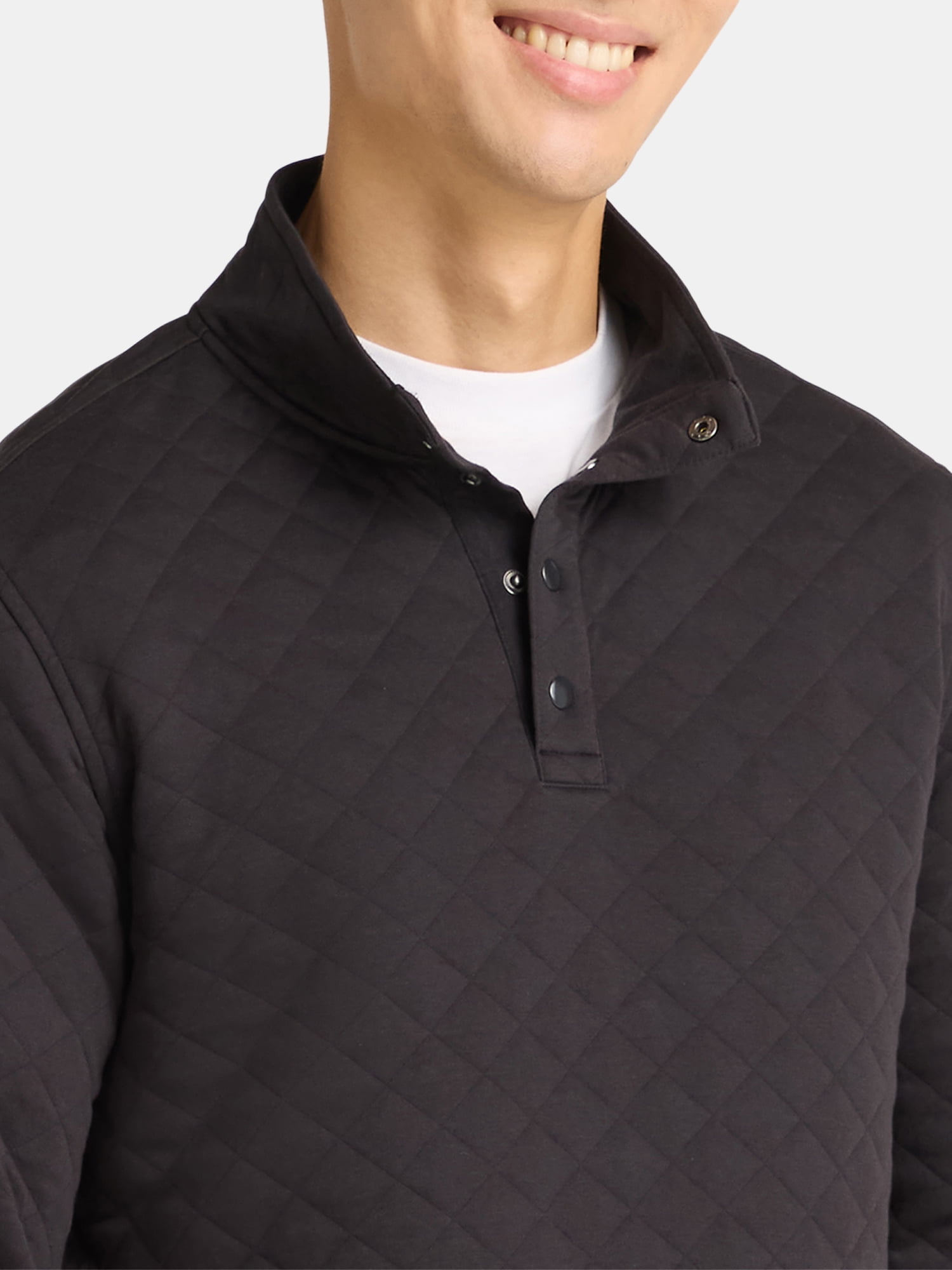 George Men's and Big Men's Quilted Snap Pullover Jacket, Sizes S-3XL