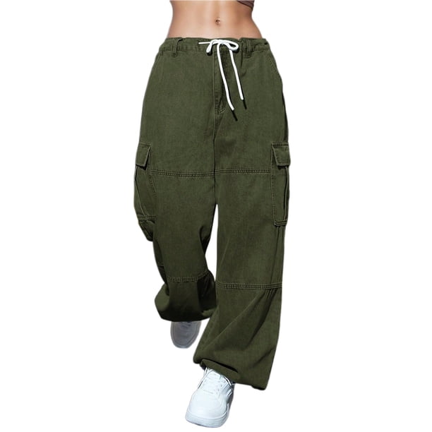 Gibobby Pantalones tipo cargo para mujer 2023 nuevos vaqueros para mujer, vaqueros a la moda de los 90, vaqueros de botín para mujer, vaqueros de pierna recta para mujer(AG,M)