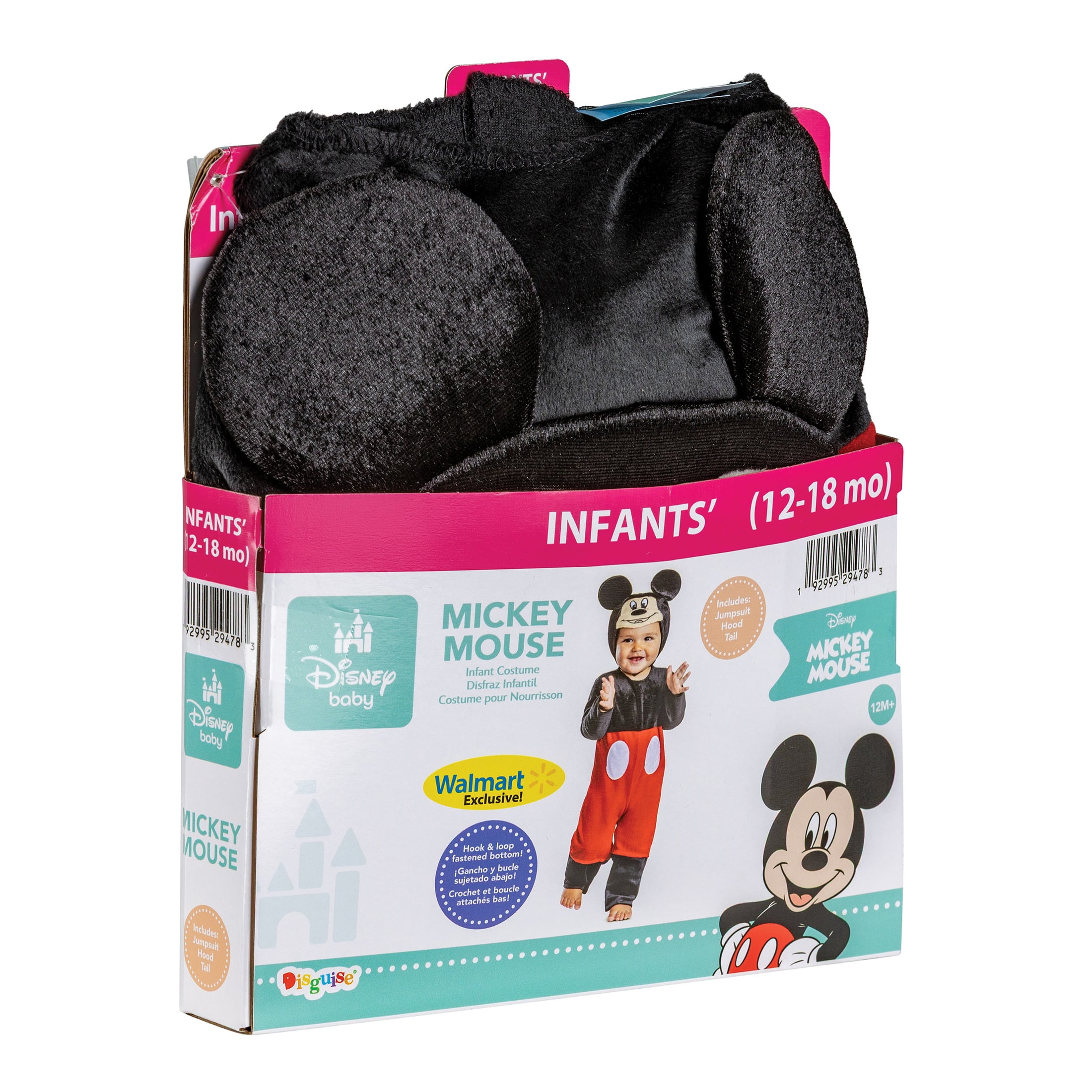 Disney Mickey Mouse Halloween Costume for Children, Infants Size 12-18M, by Disguise