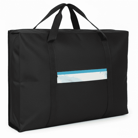 25"x37" Art Portfolio Tote Bag, Lightweight Dacron Black Carrying Case for 24"x36" Posters, Sketches, and Drawings