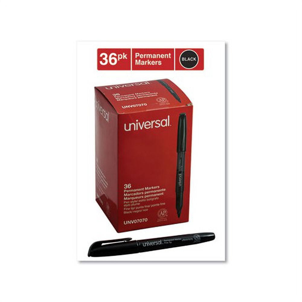 Pen-Style Permanent Marker Fine Bullet Tip, Black, 36/Pack