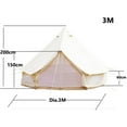 thumbnail image 3 of Outdoor Luxury Waterproof 3M/9.8ft Oxford Bell Tent with Stove Hole Dome Yurt Glamping Tent For 3-10 Persons Camping, 3 of 5