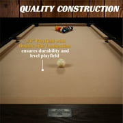7.5 ft Billiard Pool Table with Cue Rack, Dartboard, and Game Accessories, Tan, by Barrington Billiards