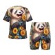 thumbnail image 1 of Fotbe Elegant Cute Panda Sunflower Pijama Estampada de 2 Piezas para Niños – Ropa de Dormir de Manga Corta Cómoda para Niños y Niñas, Camiseta y Shorts de Algodón-Small, 1 of 6