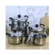 thumbnail image 5 of Juego De Ollas Gruesas De Cinco Piezas Con Bandeja Para Cocina Lab.G Plateado, 5 of 5
