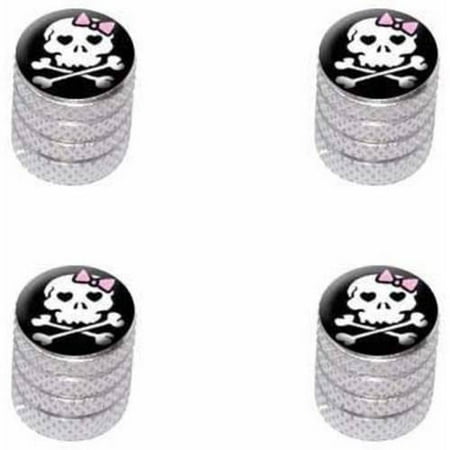 - Girly Skull And Crossbones Tire Rim Wheel Aluminum Valve Stem Caps, Multiple Colors