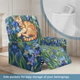 thumbnail image 3 of Garronmavis Cat Blue Flower Oil Painting Recliner Cover with Storage Pocket Lazy Boy Recliner Covers Non-Slip Sofa Slipcover Stain Against Washable Reclining Chair Cover for Living Room Bedroom, 3 of 7