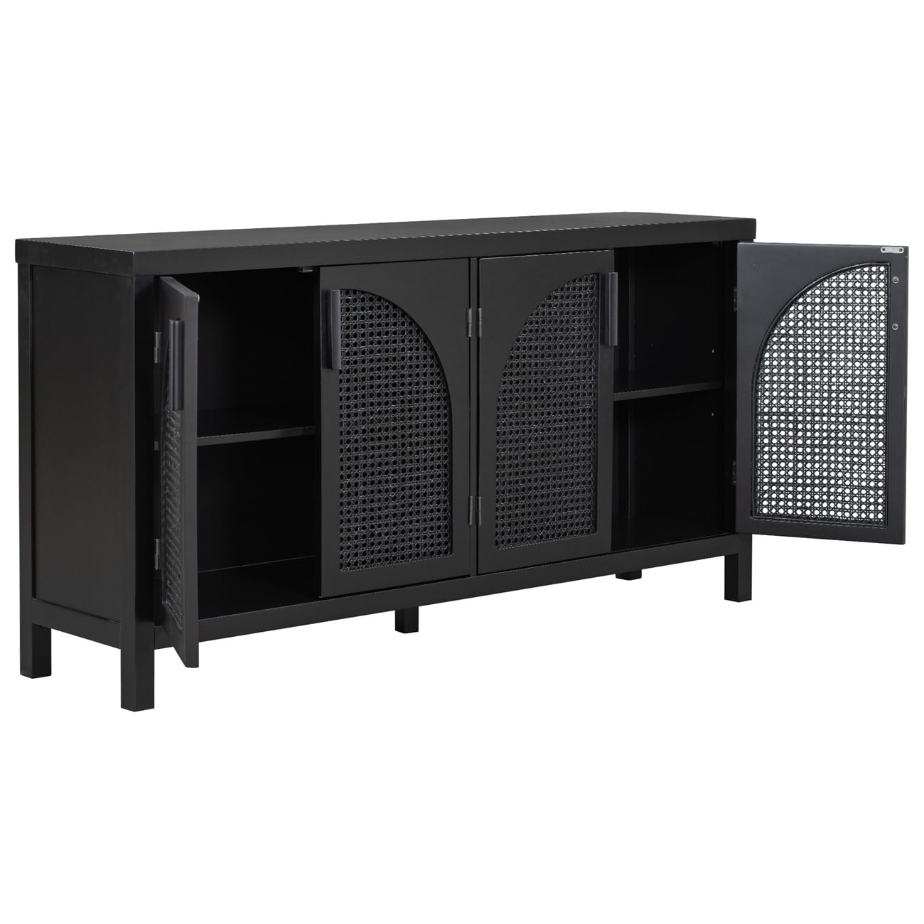 Storing heuvel Dezelfde Sideboard Cabinets with Artificial Rattan Door, Metal Handles, Modern  Freestanding Storage Cabinet, Kitchen Console Table Accent Side Table for  Dining Room, Living Room, Entryway, Black - Walmart.com