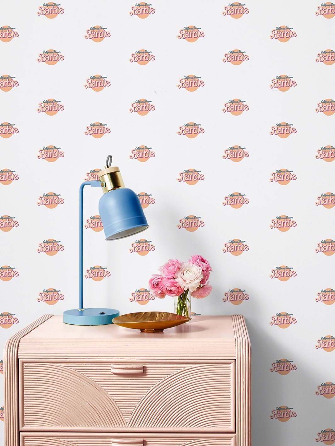 CA Dream Barbie Logo Removable Vinyl Wallpaper by Barbie - Ivory