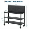 thumbnail image 2 of 32inch Workbench with Pegboard,Heavy Duty Garage Workbench,Steel Garage Workbench with Hanging Kits and 2-Tier Storage Shelves,for Workshop,Garage,Car Repair Shop, 2 of 6