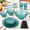 Crystal Green-Service For 6, variant on 36 Piece Dinnerware Set For 8 And Salad Serving 10-inch