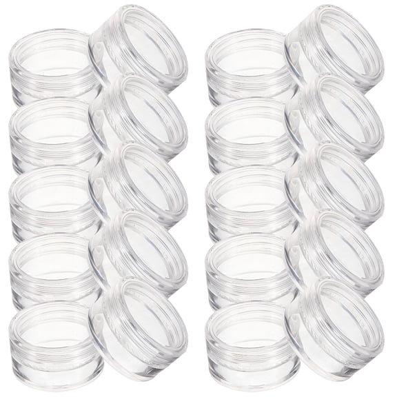 ACDANC 2026 New 20Pcs Travel Size Containers Mini Round Plastic Cream Bottles for Makeup Storage 1.2X1.2X0.6In
