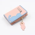 thumbnail image 2 of Cartera de mujer estilo coreano con cremallera de medio lado y diseño de gato de dibujos animados, cartera pequeña plegable para estudiantes, monedero de mano para mujer, 2 of 6