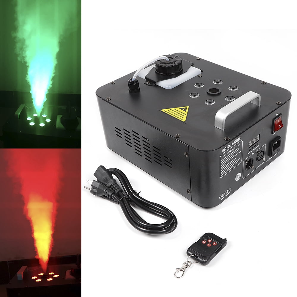 Wildnix 900W Fog Machine with RGB LED Lights, 8000 CFM Output, 5-Min Heat-Up, 0.28 Gal Tank Capacity, Remote Control and DMX512 Compatible for Stage and Party Effects