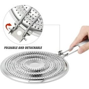 Stainless Steel Heat Diffuser for Gas And Electric Stove - Even Heat Distribution Induction Cooktop Adapter Plate - Food Warmer Simmer Plate for Gas Stove With Flame Guard