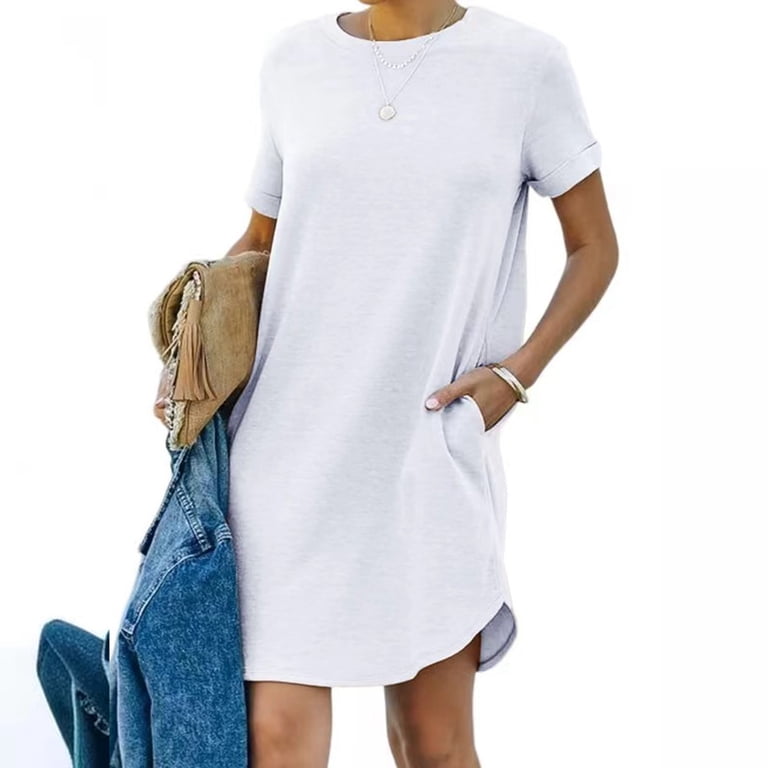 knee length dresses for ladies Blue Chambray Sleeveless Studded Detail Curved Hem Mini Dress *FINAL S   SSYS