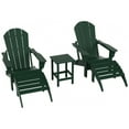 thumbnail image 4 of Polytrends  Laguna Hdpe All Weather Outdoor Patio Foldable Adirondack Chairs Conversation Set (5-Piece Set) Dark Green, 4 of 5