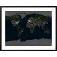 thumbnail image 2 of Art.com Whole Earth At Night, Satellite Image Photographic Print by PLANETOBSERVER, Black Frame Wall Art, 29" x 23", 2 of 5