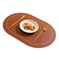 thumbnail image 1 of Insonorisation Ovale Set de Table, 2pcs Cuir Ovale Repas en Cuir Ovale Repas Tapis Alimentaire en Cuir Alimentaire Atteindre Plus, 1 of 10