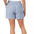 thumbnail image 2 of Briggs New York Women's Linen Blend Pull-On Summer Shorts with Pockets and Drawstring - Blue– Size: (L/Large), 2 of 4
