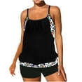 thumbnail image 2 of Fnooota Plus Size Tankini Swimsuits for Women, 2 Piece Bathing Suits Swim Tops with Boyshorts Black Size 2XL, 2 of 6