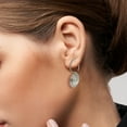 thumbnail image 4 of Maze Spiral Rolled Pierce Hook Hoop Hill Tribe Silver Earrings, 4 of 5