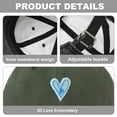 thumbnail image 3 of 54-60cm hat circumference adjustable love heart soft top baseball cap female retro hole sunshade cap wide brim - green, 3 of 5