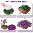 thumbnail image 3 of Cestas colgantes de flores de seda artificial con forma de margarita con eucalipto, 3 of 7