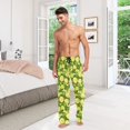 thumbnail image 7 of Green Lemon with Leaves joogoo Men's Pajama Pants Cotton Long Sleepwear Lounge Pants M, 7 of 7