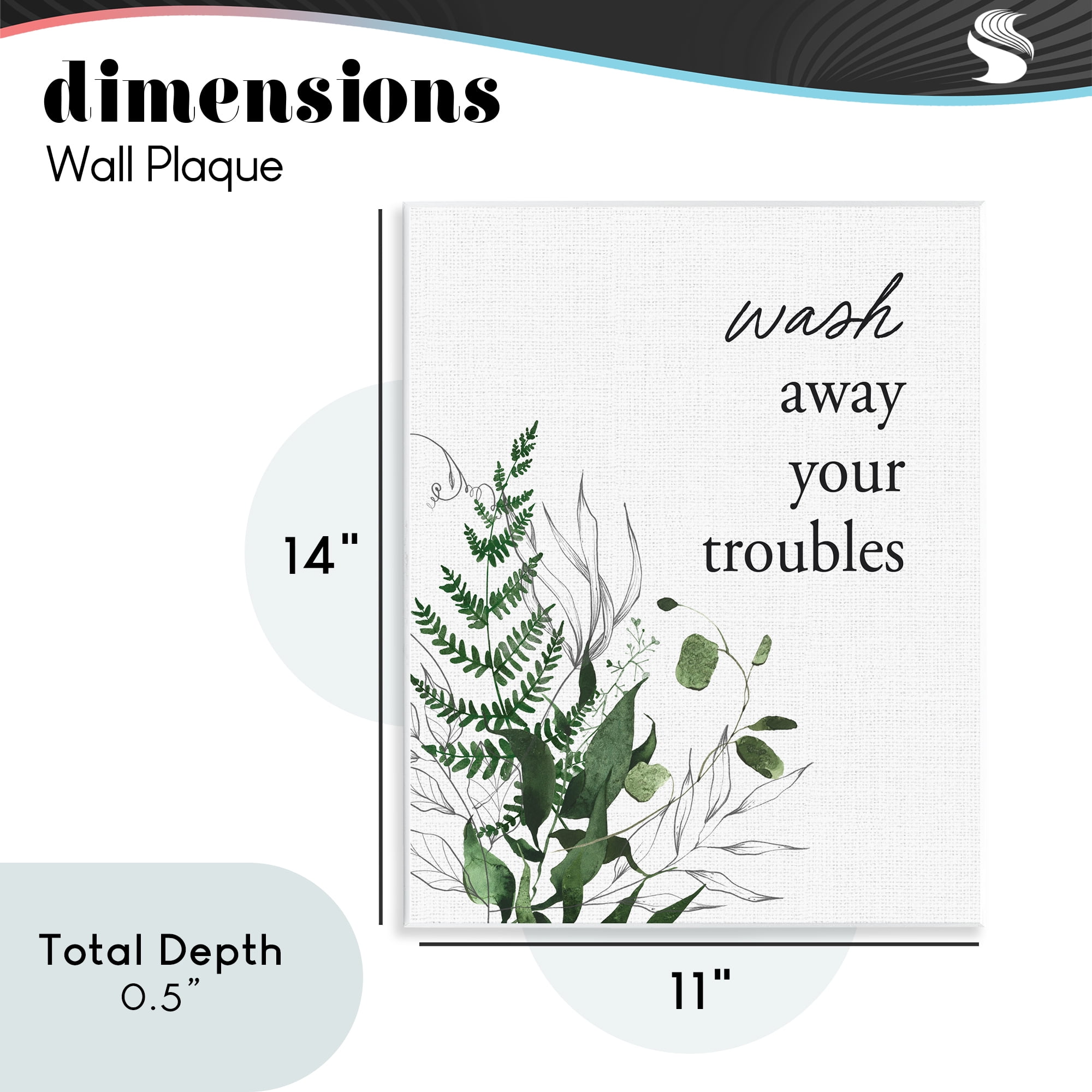 Forest Foliage Wash Away Wall Plaque Art, design by Lettered and Lined