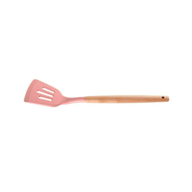 Naiovety Espátula de cocina con mango largo colgante de madera, herramientas de silicona para hornear en el hogar, restaurante, mezcla, Cocina y Comedor